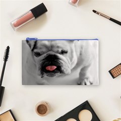 White Bulldog Cosmetic Bag (Small) from ArtsNow.com Front