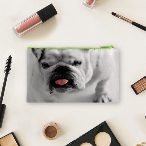 White Bulldog Cosmetic Bag (Small) from ArtsNow.com Back