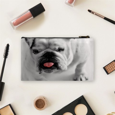 White Bulldog Cosmetic Bag (Small) from ArtsNow.com Back