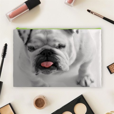 White Bulldog Cosmetic Bag (Large) from ArtsNow.com Front