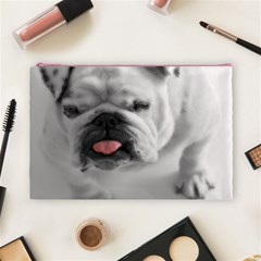 White Bulldog Cosmetic Bag (Large) from ArtsNow.com Front