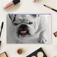 White Bulldog Cosmetic Bag (Large) from ArtsNow.com Front