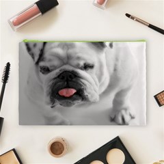 White Bulldog Cosmetic Bag (Large) from ArtsNow.com Front