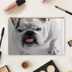White Bulldog Cosmetic Bag (Large) from ArtsNow.com Front