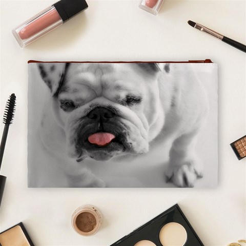 White Bulldog Cosmetic Bag (Large) from ArtsNow.com Back