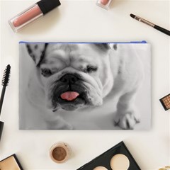 White Bulldog Cosmetic Bag (Large) from ArtsNow.com Back