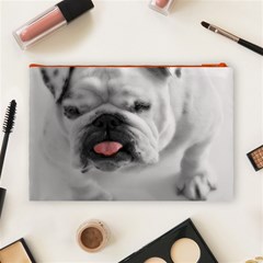 White Bulldog Cosmetic Bag (Large) from ArtsNow.com Back