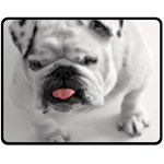 White Bulldog Fleece Blanket (Medium)