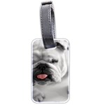 White Bulldog Luggage Tag (two sides)