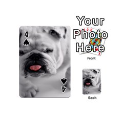 White Bulldog Playing Cards 54 (Mini) from ArtsNow.com Front - Spade4
