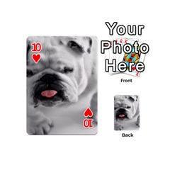 White Bulldog Playing Cards 54 (Mini) from ArtsNow.com Front - Heart10