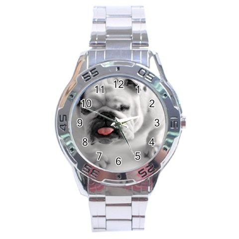 White Bulldog Stainless Steel Analogue Watch from ArtsNow.com Front