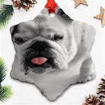 White Bulldog Snowflake Ornament (Two Sides)