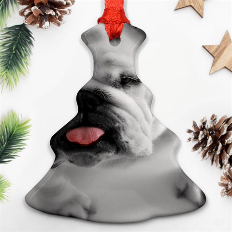 White Bulldog Christmas Tree Ornament (Two Sides) from ArtsNow.com Front