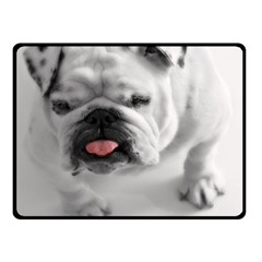White Bulldog Double Sided Fleece Blanket (Small) from ArtsNow.com 45 x34  Blanket Front