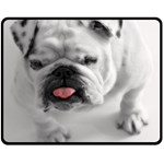 White Bulldog Double Sided Fleece Blanket (Medium)