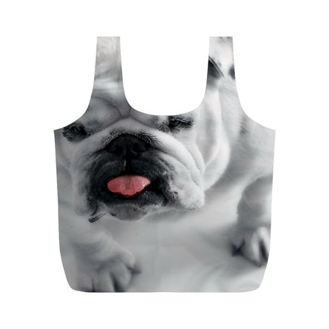 White Bulldog Full Print Recycle Bag (M) from ArtsNow.com Front