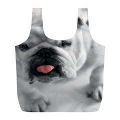 White Bulldog Full Print Recycle Bag (L) from ArtsNow.com Back