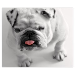 White Bulldog Medium Zipper Tote Bag from ArtsNow.com Back