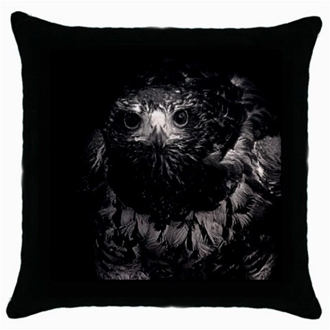 Hawk Throw Pillow Case (Black) from ArtsNow.com Front