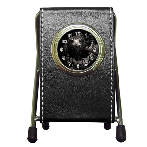 Hawk Pen Holder Desk Clock from ArtsNow.com Front