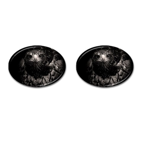 Hawk Cufflinks (Oval) from ArtsNow.com Front(Pair)