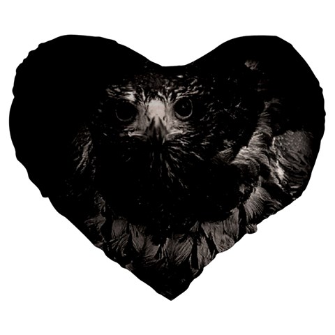 Hawk Large 19  Premium Heart Shape Cushion from ArtsNow.com Front