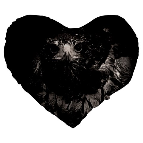 Hawk Large 19  Premium Flano Heart Shape Cushion from ArtsNow.com Front