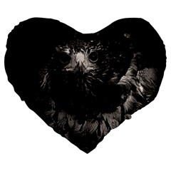 Hawk Large 19  Premium Flano Heart Shape Cushion from ArtsNow.com Front