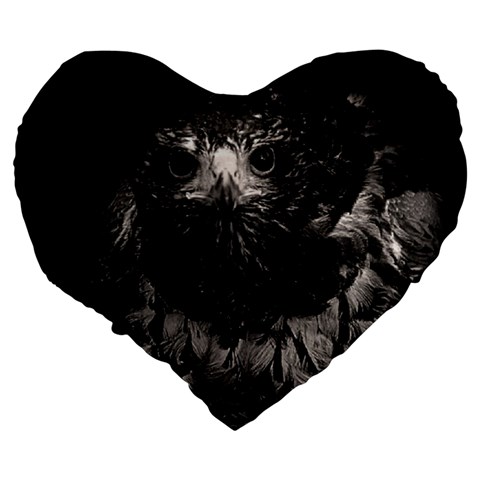 Hawk Large 19  Premium Flano Heart Shape Cushion from ArtsNow.com Back
