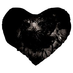 Hawk Large 19  Premium Flano Heart Shape Cushion from ArtsNow.com Back