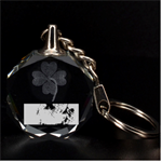 Hawk Clover 3D Engraving Circle Key Chain