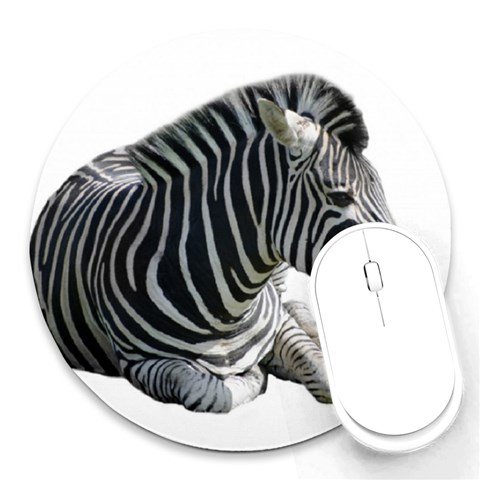 Zebra Round Mousepad from ArtsNow.com Front