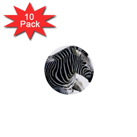 Zebra 1  Mini Button (10 pack)  from ArtsNow.com Front