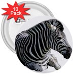 Zebra 3  Button (10 pack)