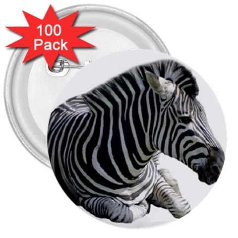 Zebra 3  Button (100 pack) from ArtsNow.com Front