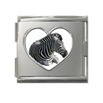 Zebra Mega Link Heart Italian Charm (18mm)