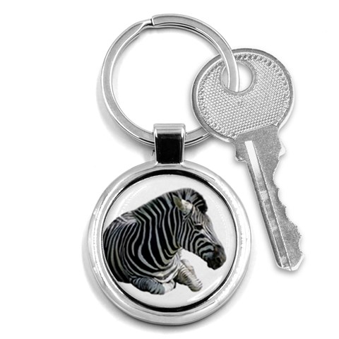 Zebra Key Chain (Round) from ArtsNow.com Front