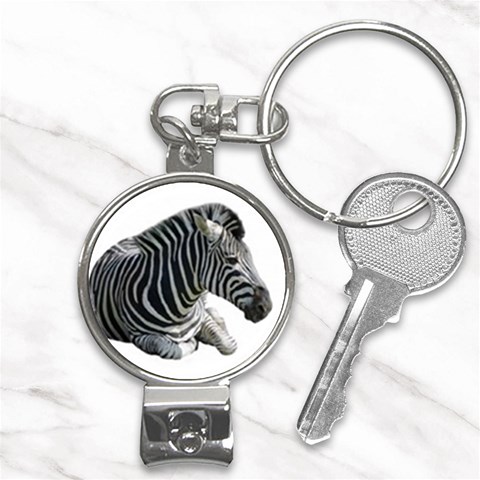 Zebra Nail Clippers Key Chain from ArtsNow.com Front