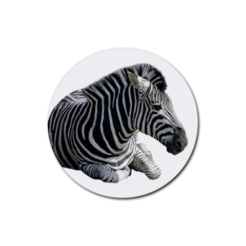 Zebra Rubber Round Coaster (4 pack) from ArtsNow.com Front