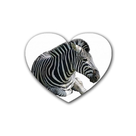 Zebra Rubber Coaster (Heart) from ArtsNow.com Front