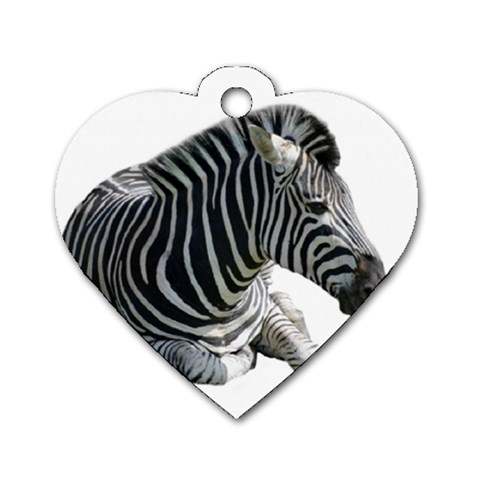Zebra Dog Tag Heart (One Side) from ArtsNow.com Front