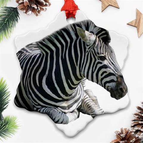 Zebra Ornament (Snowflake) from ArtsNow.com Front