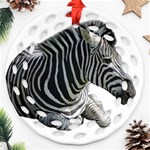 Zebra Round Filigree Ornament (Two Sides)