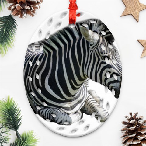 Zebra Ornament (Oval Filigree) from ArtsNow.com Front