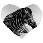 Zebra Large 19  Premium Heart Shape Cushion