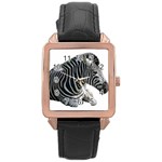 Zebra Rose Gold Leather Watch 