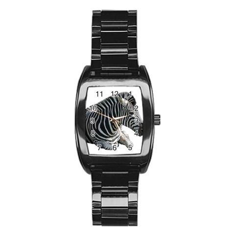 Zebra Stainless Steel Barrel Watch from ArtsNow.com Front