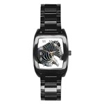 Zebra Stainless Steel Barrel Watch
