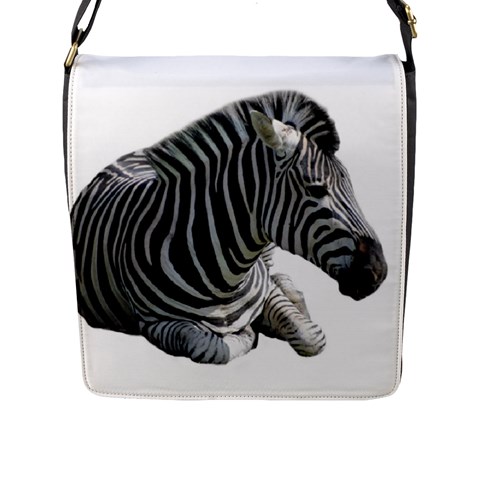 Zebra Flap Closure Messenger Bag (L) from ArtsNow.com Front